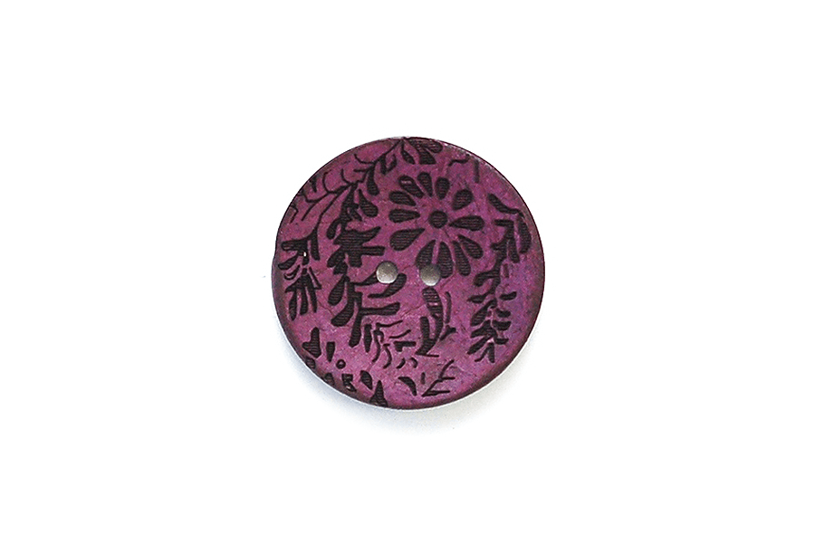 Coconut Flowers and Stems Purple  Button BM1884C30