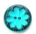 Groovy Flower Turquoise Button BF0371P25