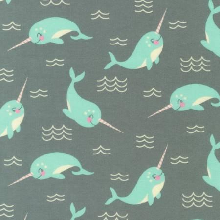 Snow Snuggle Flannel Narwhals Charcoal