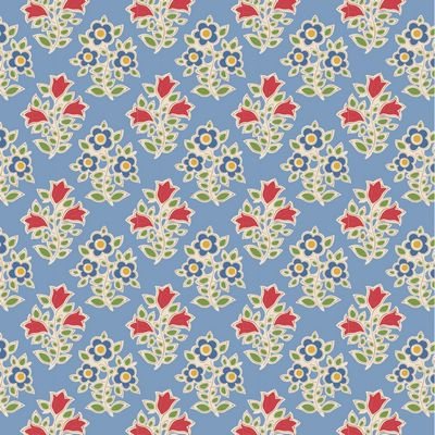 Tilda Jubilee Farm Flowers Light Blue