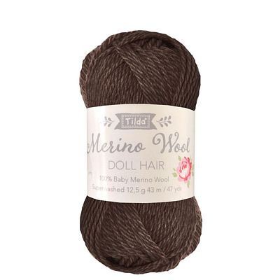 Tilda Yarn for Doll Hair - Dark Brown