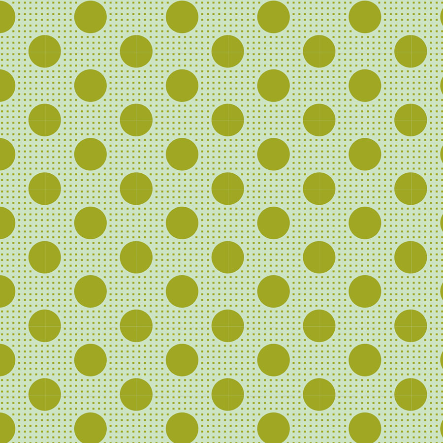 Tilda Chambray Medium Dots Green