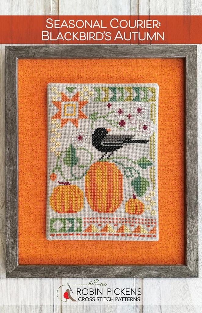 Seasonal Courier: Blackbird's Autumn Cross Stitch Pattern