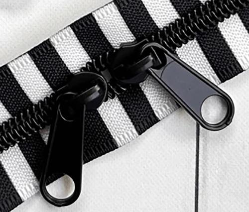 Black/White Tape with Black Teeth 30" Zipper