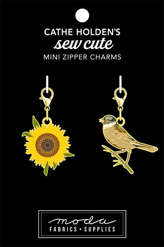 Flower & Bird Mini Zipper Charm