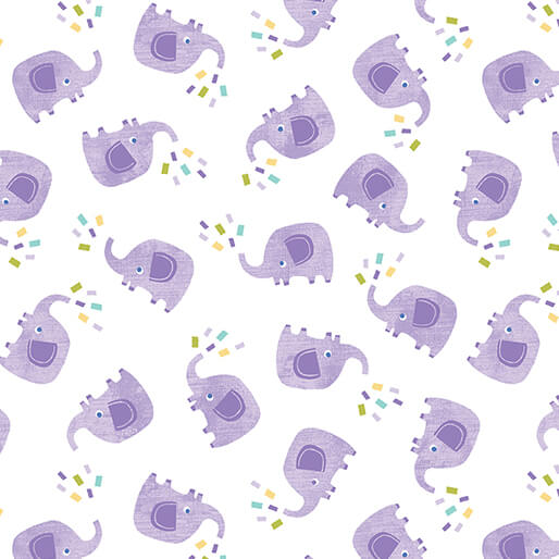 Chalk Baby Flannel Elephant Play Purple/White