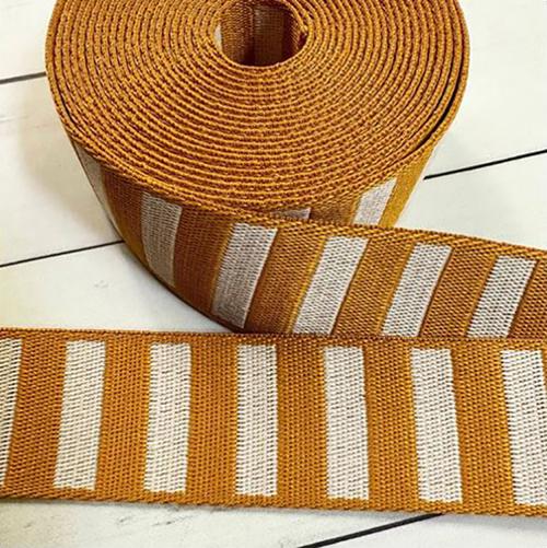 Bold Stripe 1.5" Webbing Cactus/Off White