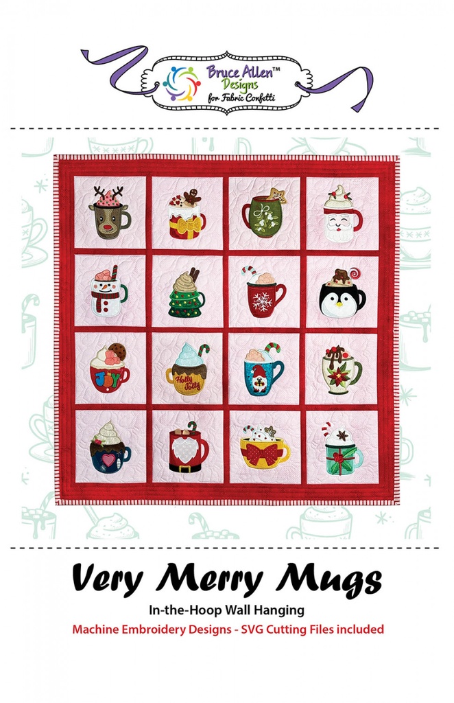 Very Merry Mug Rugs Machine Embroidery