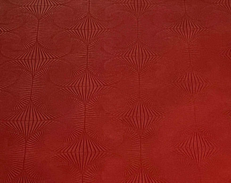 Faux Leather Red Geometric Swirl