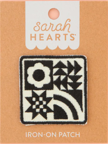 Black Quilt Block Iron-On Patch