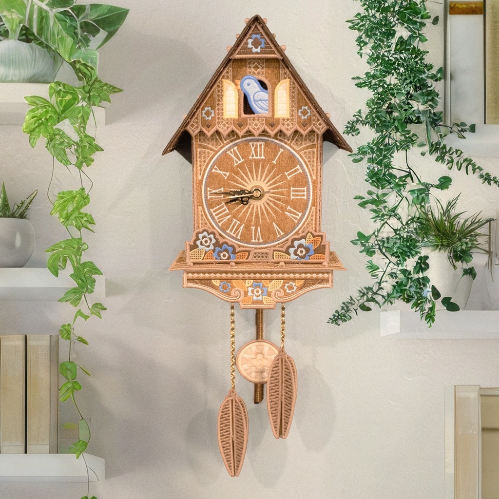 Freestanding Cuckoo Clock Machine Embroidery