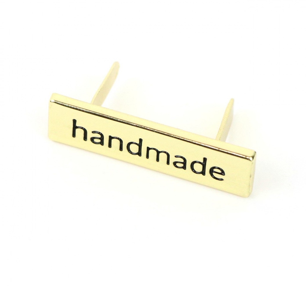 "Handmade" Metal Bag Label