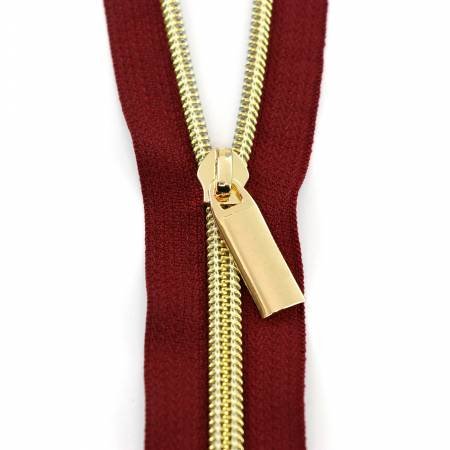 Burgundy Tape #5 Zipper by the Yard