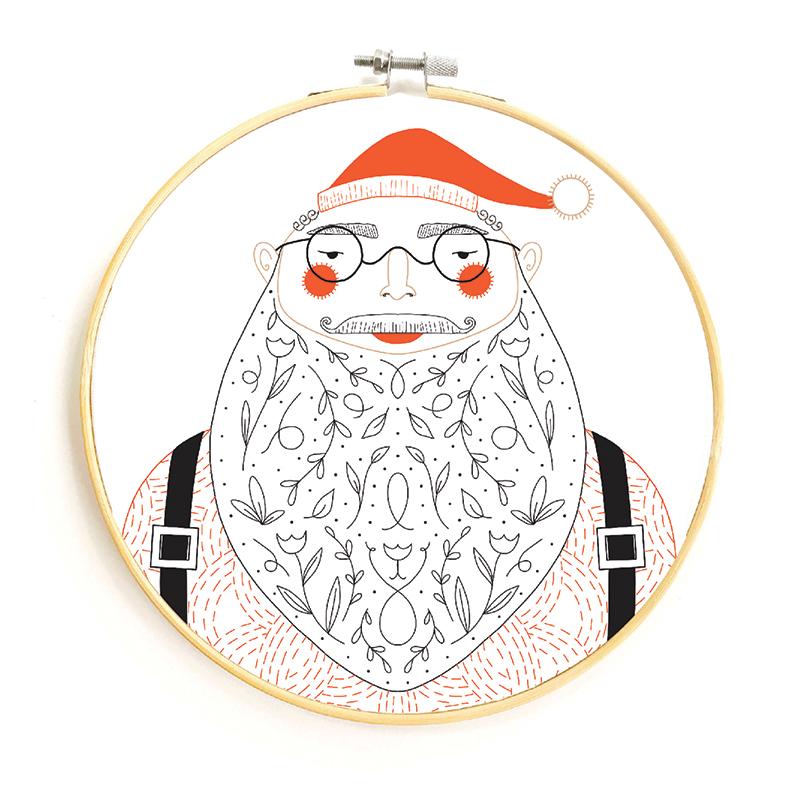 Embroidery Sampler Santa