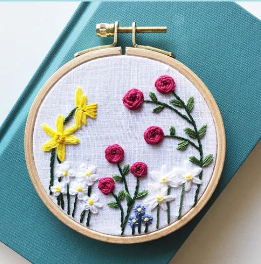 Family Flower Garden Hand Embroidery Kit