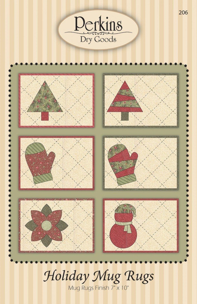 Holiday Mug Rugs Pattern