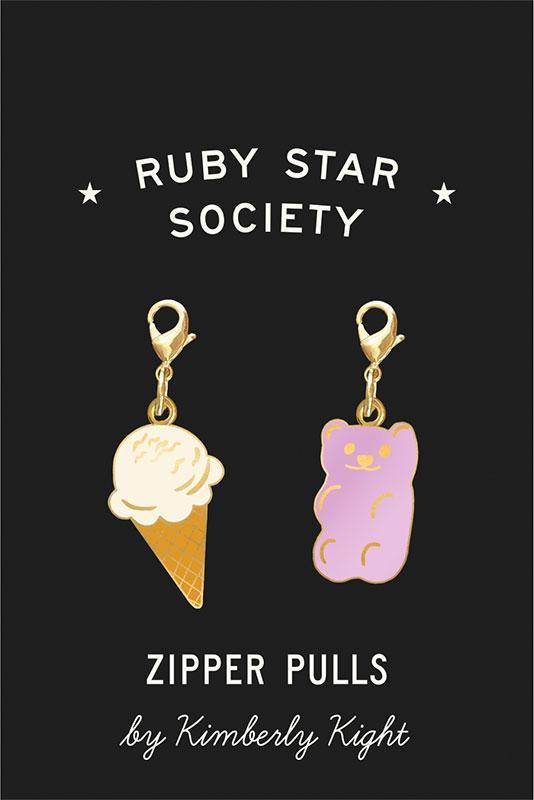 Ice Cream Cone & Gummy Bear Zipper Pulls