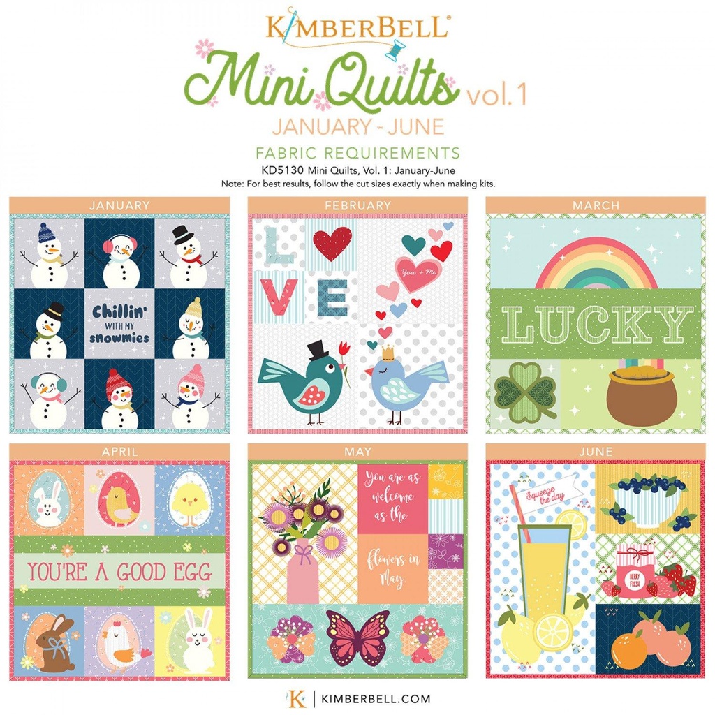 KimberBell Mini Quilts Volume 1: January - June