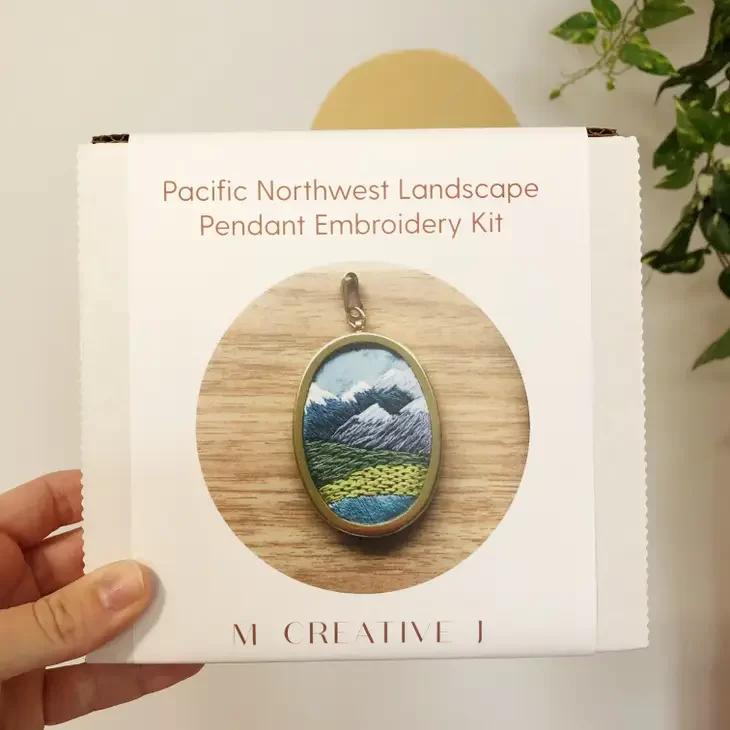 Northwest Landscape Pendant Embroidery Kit