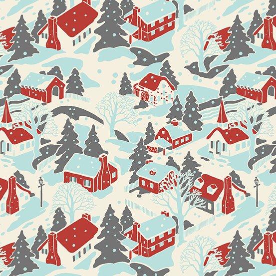 Retro HoHo Winter Village Blue A574B