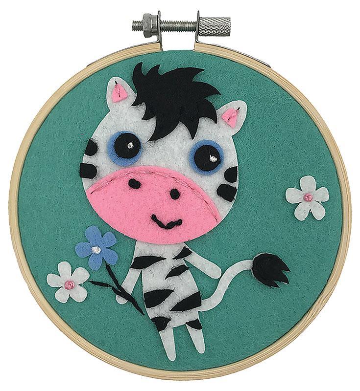 Stitchin Kidz Zippy Zebra Felt Hoop Kit