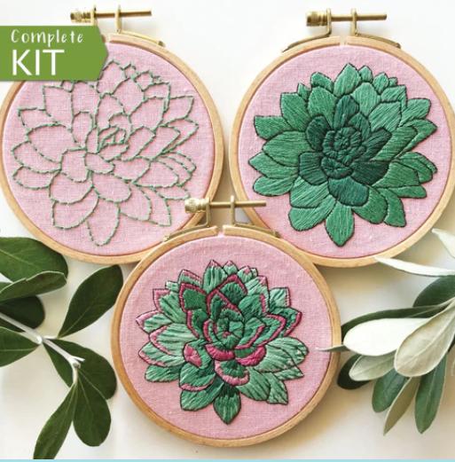 Sweet Succulent Hand Embroidery Kit