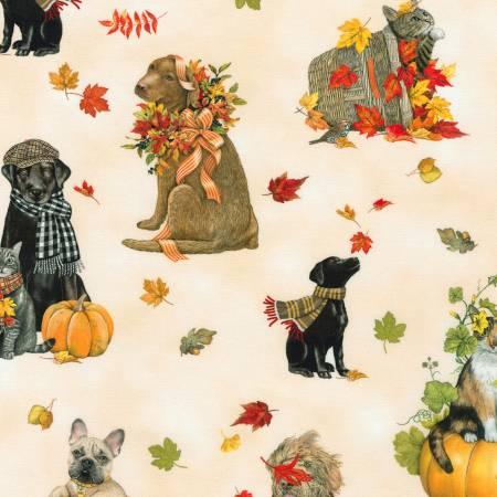 Autumn Cats & Dogs Cream