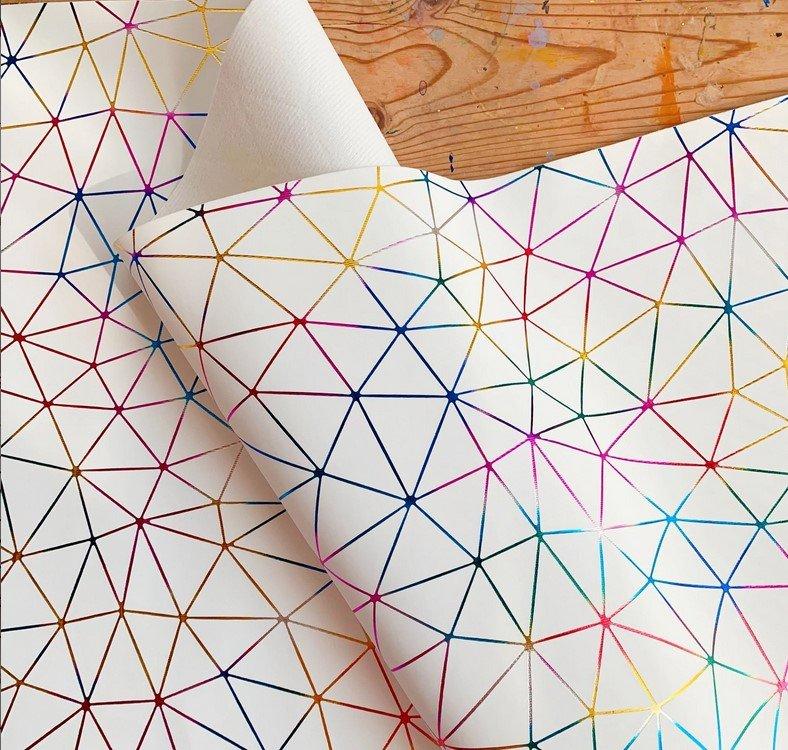 White Rainbow Geometric Vinyl