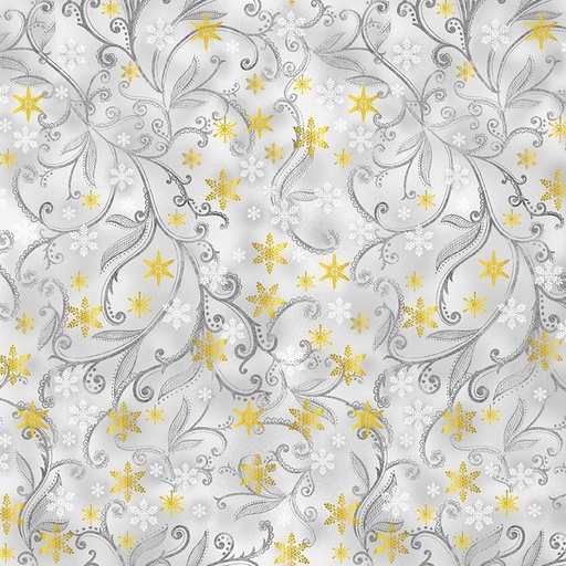 Silver & Gold Leafy Vines CM2577 Dove