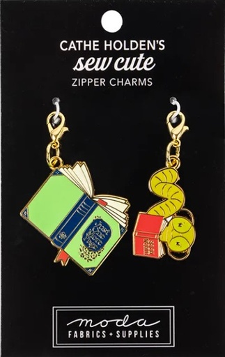 [CHI149] Book & Bookworm zipper pulls