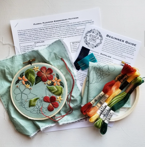 Floral Flourish Embroidery Kit