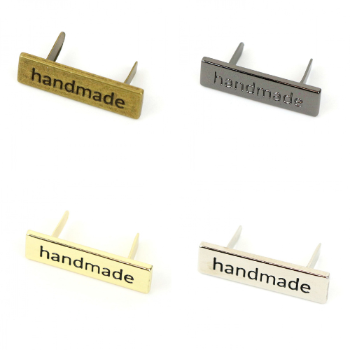 "Handmade" Metal Bag Label