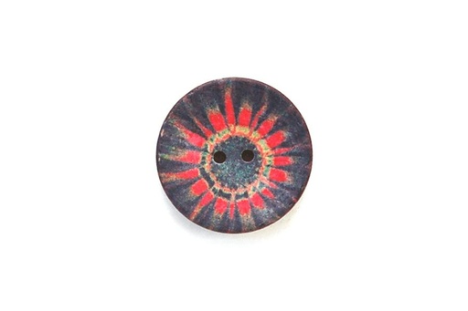 [BU1739C30] Coconut Tye Dye Black and Red Button BU1739C30