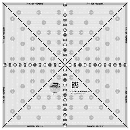 Creative Grids 12.5" Square It Up or Fussy Cut Square Quilt Ruler