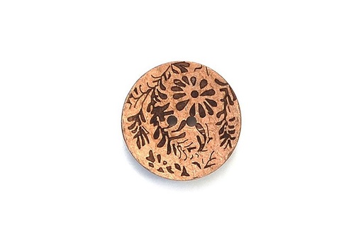 [BM1880C30] Coconut Flowers and Stems Natural Button BM1880C30