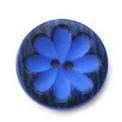 [BF0377P25] Groovy Flower Royal Blue Button BF0377P25