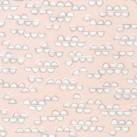 Over the Moon Flannel Half Circles Pearl Pink