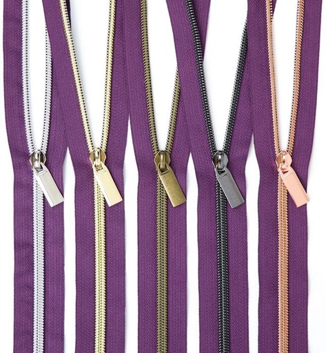 Purple Tape #5 Zipper by the Yard