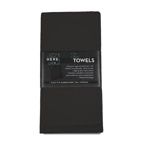 Tea Towel 2 Pack Black