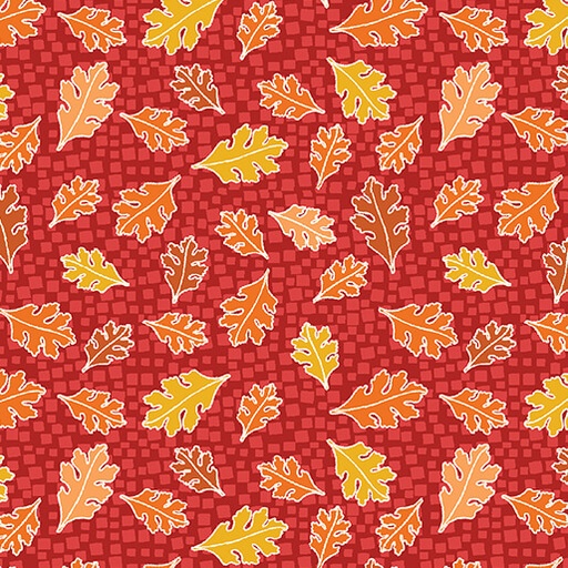 [13286 10] Hello Pumpkin Mosaic Leaves Red