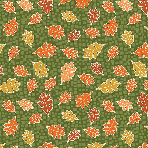 [16286 44] Hello Pumpkin Mosaic Leaves Green